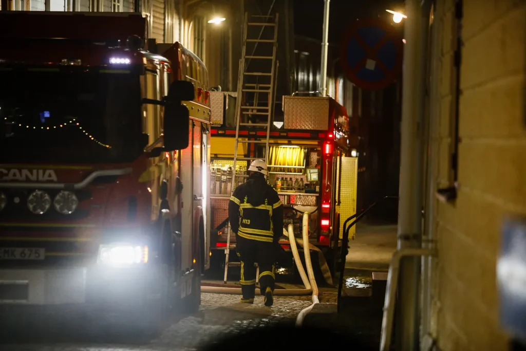 Lägenhetsbrand i centrala Eksjö