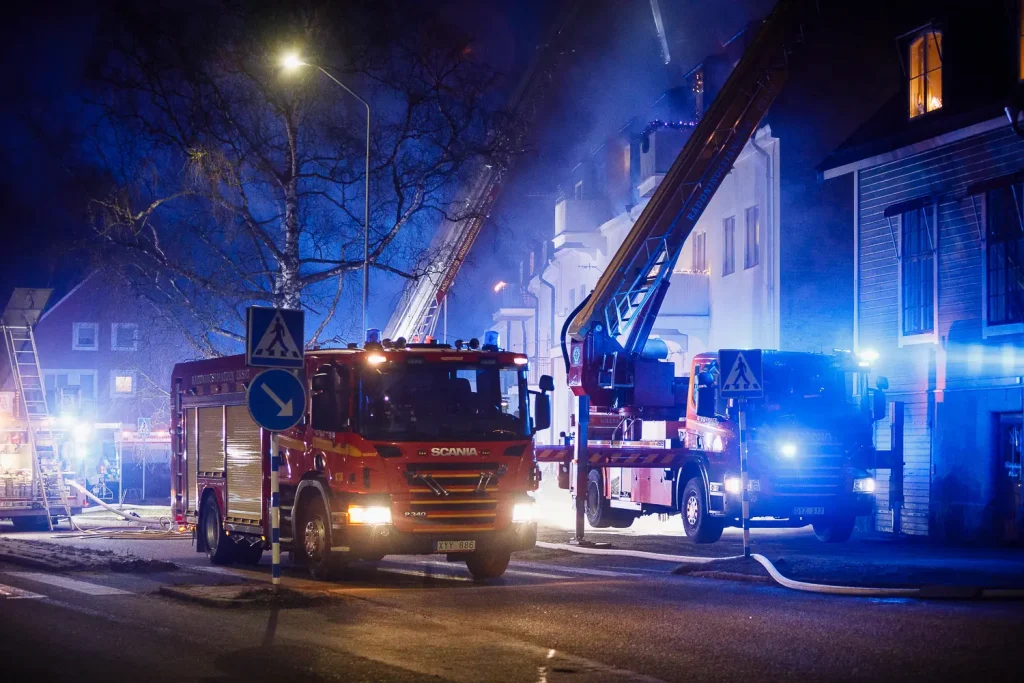 Lägenhetsbrand i centrala Eksjö