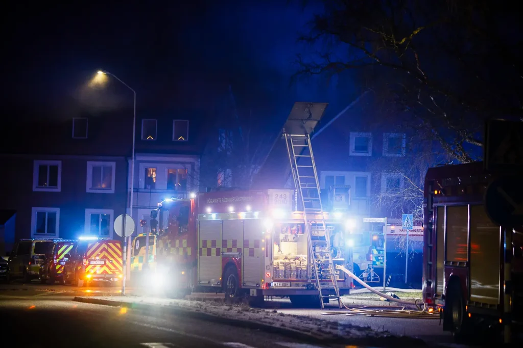 Lägenhetsbrand i centrala Eksjö