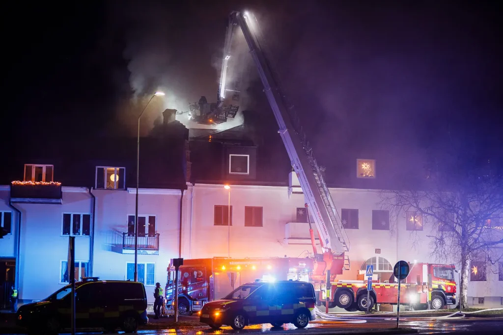 Lägenhetsbrand i centrala Eksjö