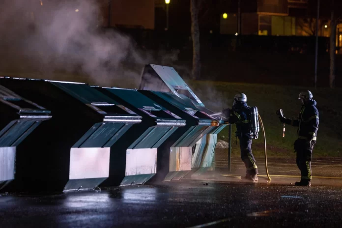 Containerbrand vid A6-området