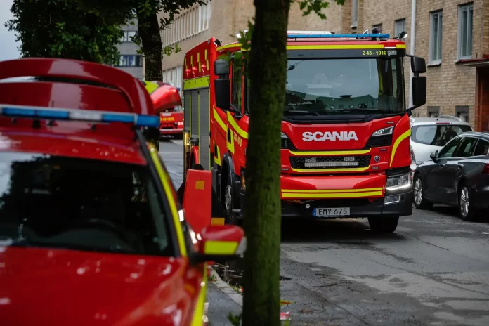 Larm om brand i lägenhet