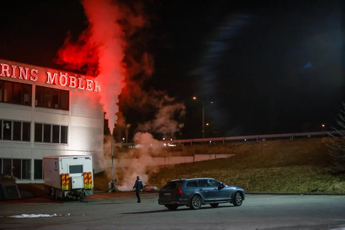 Befarad brand var ånga