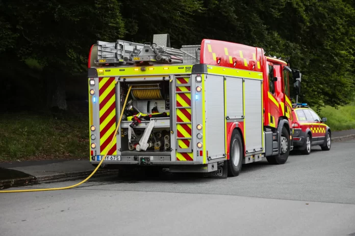 Brand i terrängen vid Stadsparksgatan