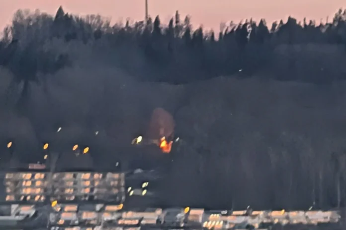 Larm om brand vid Öxnegården var kontrollerad eld. Elden var synlig på håll när man såg mot Öxnehaga.