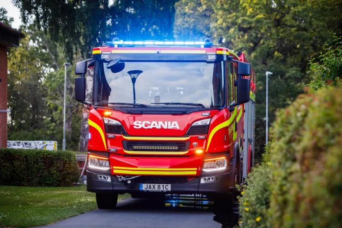 Utryckning efter brand på spis