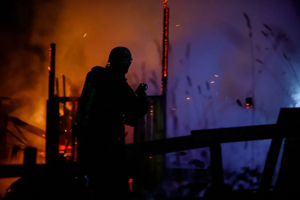Brand i kolonistuga på koloniområdet vid Österängen i Jönköping