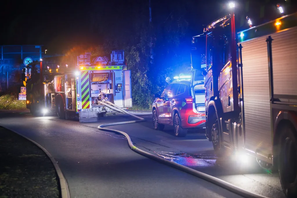 Brand i kolonistuga på koloniområdet vid Österängen i Jönköping