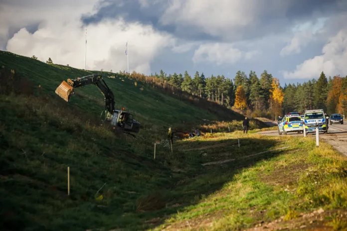 Polisens insats på industriområdet vid Norra Stigamovägen på Stigamo.