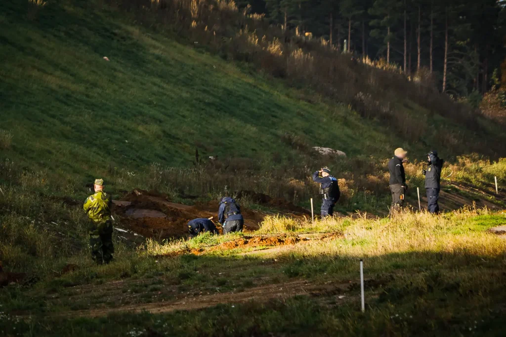 Polisens insats på industriområdet vid Norra Stigamovägen på Stigamo.