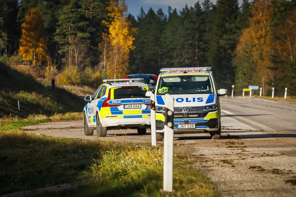 Polisens insats på industriområdet vid Norra Stigamovägen på Stigamo.
