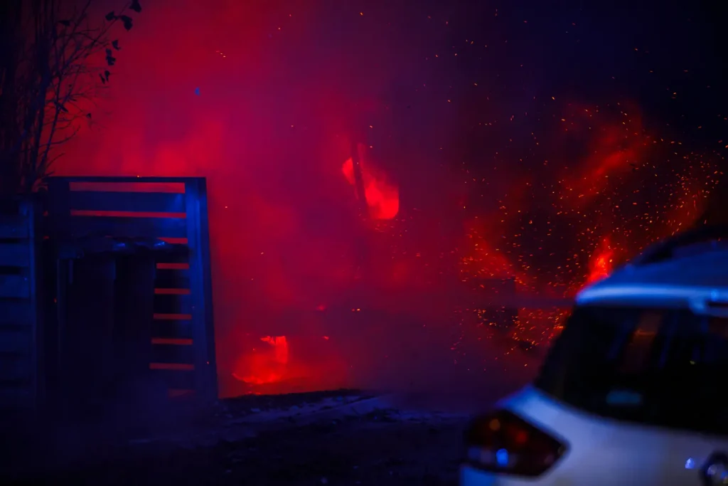 Brand i flera fordon i Huskvarna