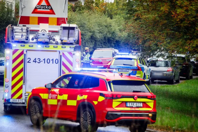 Trafikolycka på Åsenvägen på Mariebo i Jönköping där en person blev påkörd